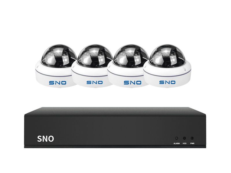 SNO Made in China H.265 full hd 3mp indoor security cctv ip camera system 4 channel poe nvr kit SNO-IP8104SF