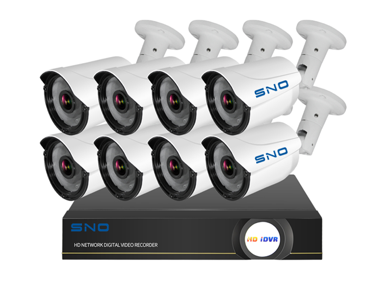 SNO HD 3 megapixel POE NVR kit with 8 bullet camera,CCTV home/office security system SNO-IP106SK