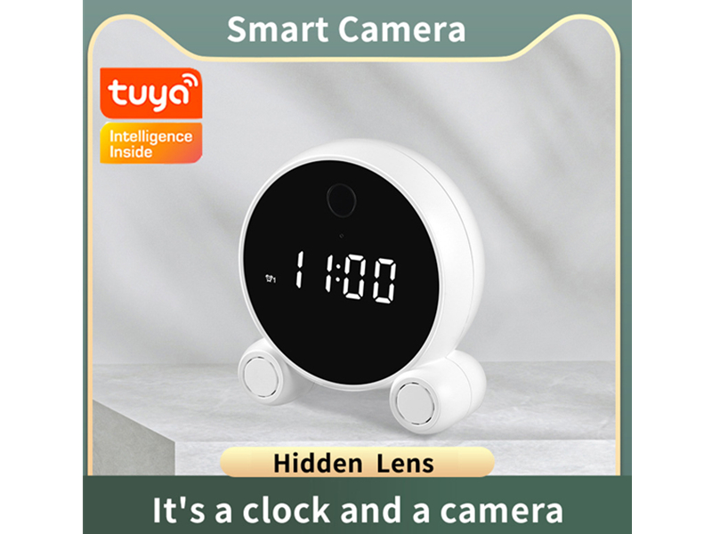 Tuya Smart Home Security Camera 1080P HD Clock Wireless WIFI Camera IR Night View Alarm Camcorder Digital Watch Video Mini DVR