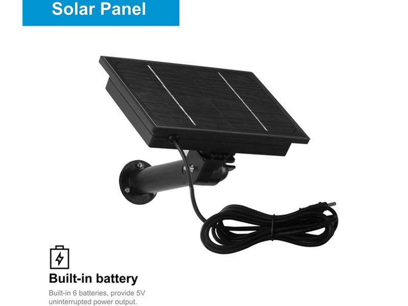 SNO 8w Black Solar Panel 5V Powered IP Camera Built-in 18650 Battery Outdoor Waterproof Charged by USB For Security Camera Or Router