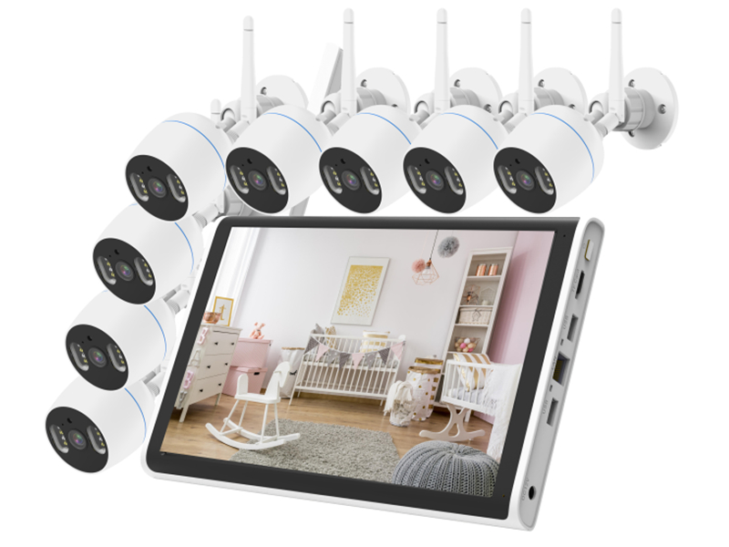 SNO 8CH 3MP HD Wireless Security Surveillance Camera System WiFi 10.1 inch Touch Screen LCD NVR kit