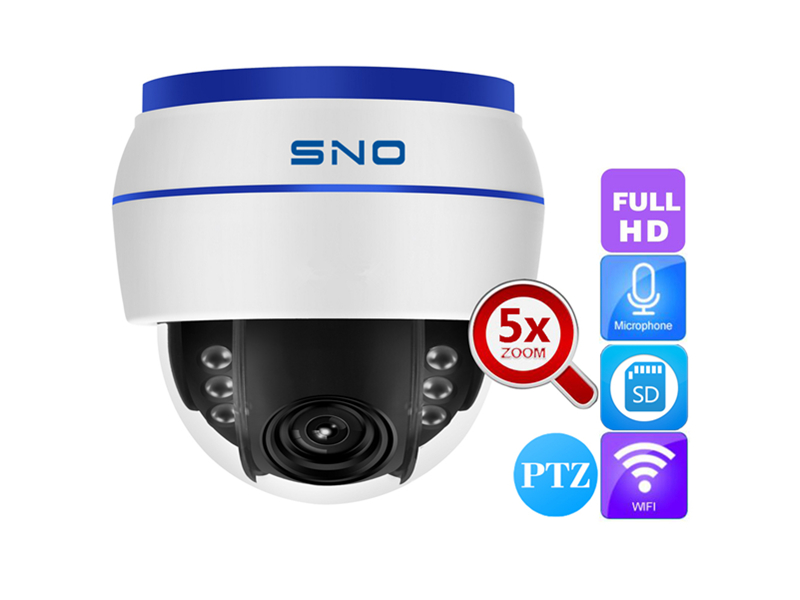 SNO Speed Dome IP Camera WiFi 960P 5X Auto Zoom PTZ Surveillance Indoor Camera Wireless P2P ONVIF Motion Detection Alarm SNO-D61W-13 