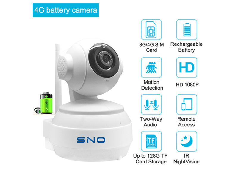 SNO 1080P 3G 4G SIM Card Wi-Fi Wireless Indoor Baby CCTV Security GSM Dome LTE Network Camera SNO-B13A-4G-20