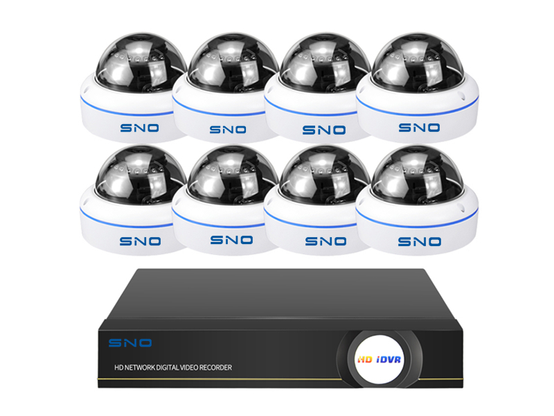 SNO 8CH 1080p POE Dome IP NVR Kit 20m IR Distance Good Night Vision IR-CUT SNO-IP8104PK