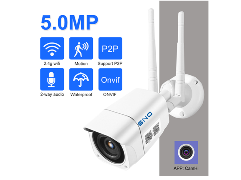 SNO 4G SIM Card IP Camera 5MP HD Wireless WIFI Outdoor Security Bullet Camera CCTV Metal P2P Onvif Two Way Audio Camhi SNO-Q4B-4G-50