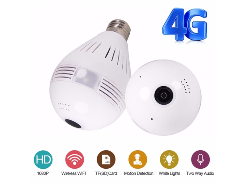 SNO 3G 4G SIM Card 1080P HD Wireless Dome IP Camera Bulb Wi-Fi 360 Degree FishEye VR Audio Home CCTV Security Light Module Camera SNO-Q3BCAM-4G-20