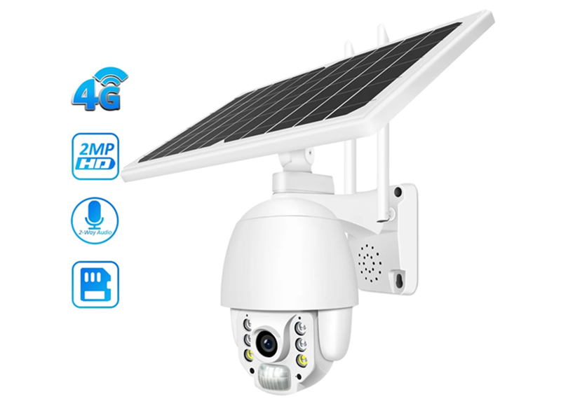 SNO IP Camera 4G Sim Solar Panel Battery HD 1080P PTZ Outdoor PIR Human Detection Color Night Vision Two Way Audio SD Card Slot