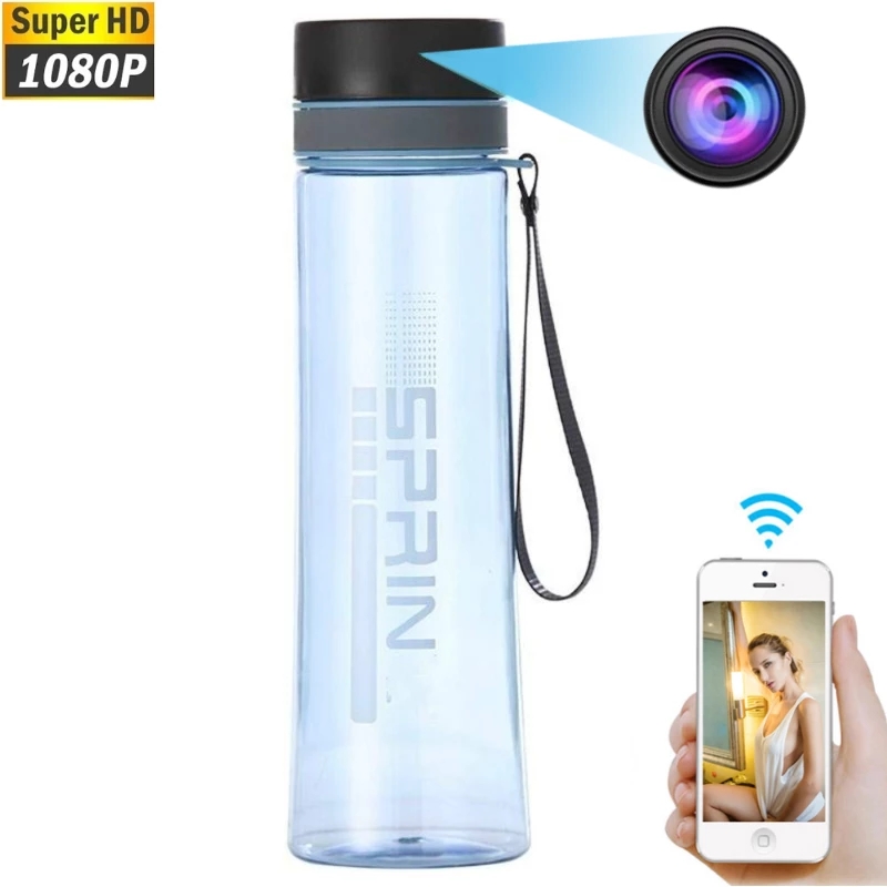 1080P Full HD Camera with Wifi Mini Camera Portable Office Water Cup Camera Wireless P2P Water Bottle Camera Nanny Cam