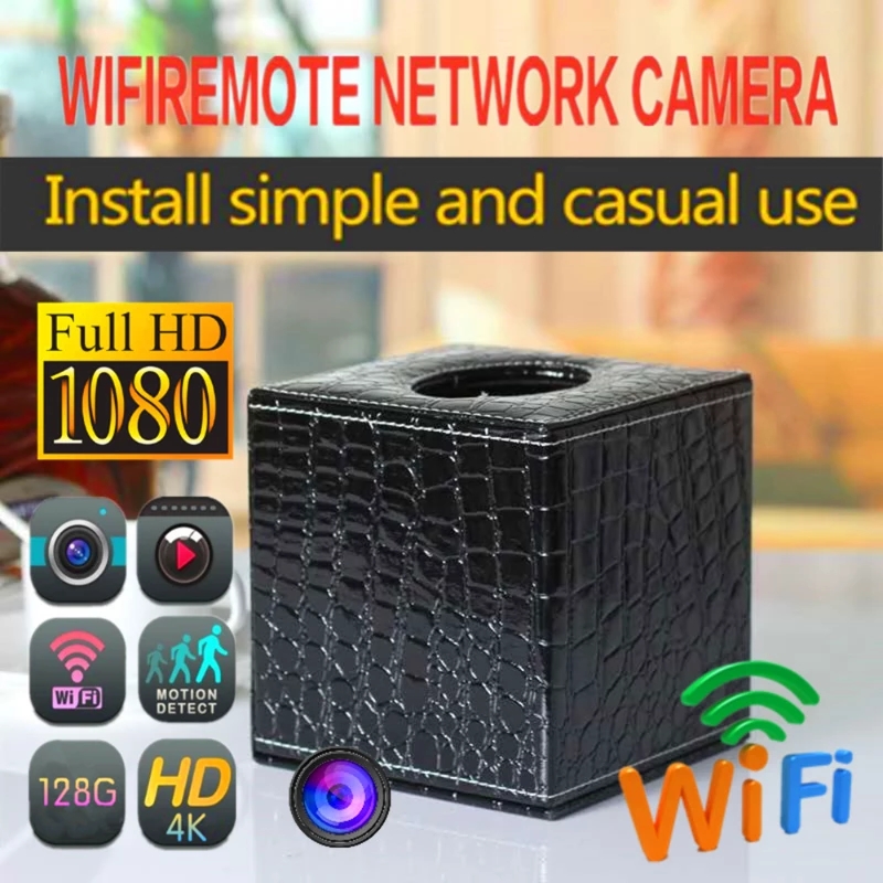 1080P HD Wifi Mini Camera Motion Detection Wireless P2P Indoor IP Home Security Camera Tissue Box Network Camera Nanny Cam