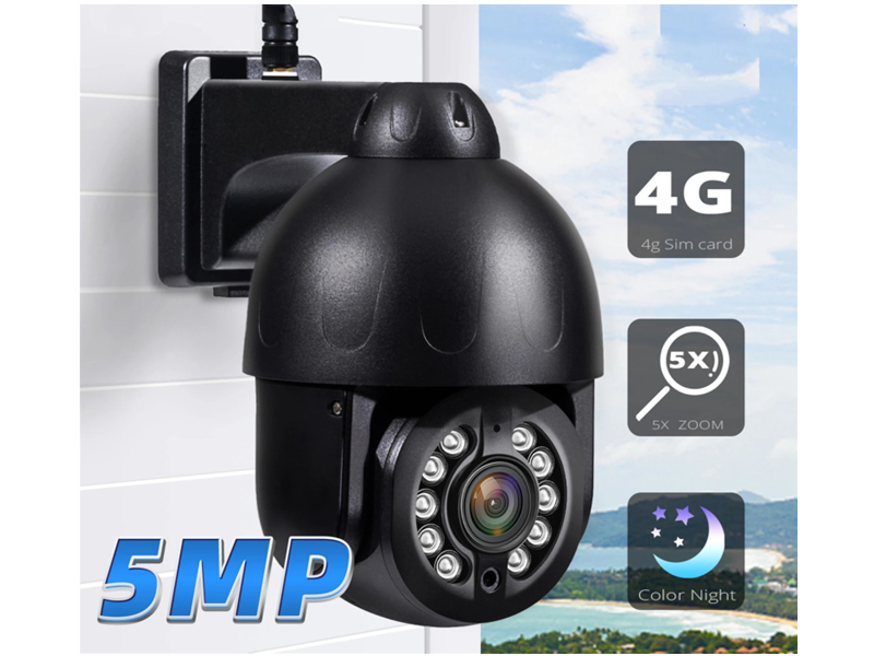 SNO 4g wifi cctv ip camera 5MP Sim Card WIFI AI Auto Tracking 5X Zoom Wireless PTZ Speed Dome 2MP Camera Two Way Audio IR 80m Camhi