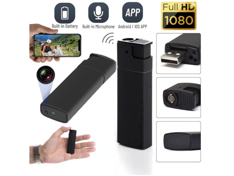 1080P HD Mini Camera Portable WIFI Lighter Camera Night Vision Home Security Surveillance Outdoor Sports DV Lighter Cam