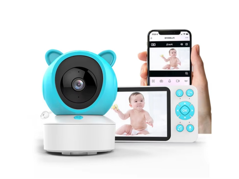 Tuya Smart WiFi Baby Cry Sound Detection Audio Video Baby Monitor PTZ Infrared 5Inch Monitor Camera 1080P Phone APP Remote View