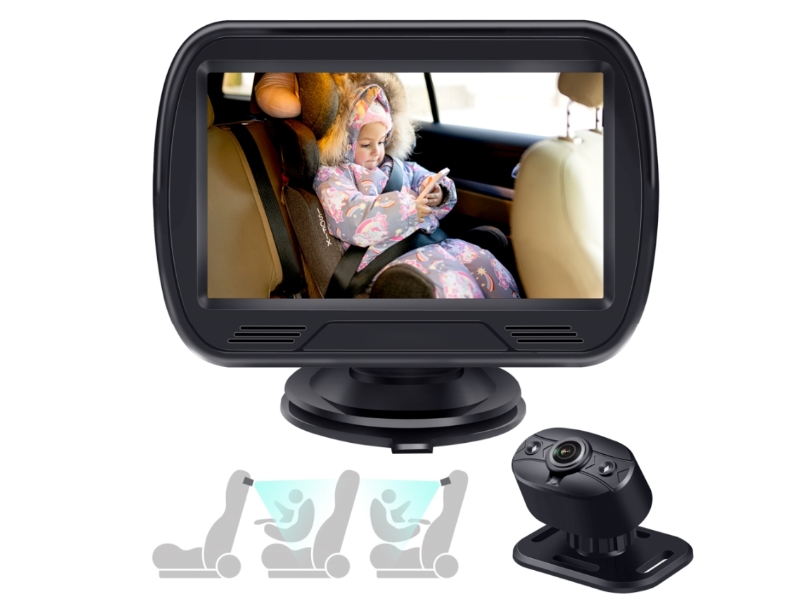 4.3 Inch Baby 2025 Infant Safety Car Back Seat Camera Monitor HD Rear View Reversing IPS Screen Night Vision Backup Rearview