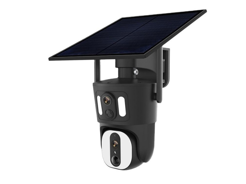 SNOSECURE Original Manufacturer Color Night Vision Two Way Audio Motion Detection 4MP WIFI 4G Sim Card PTZ Dual Lens Solar Camera