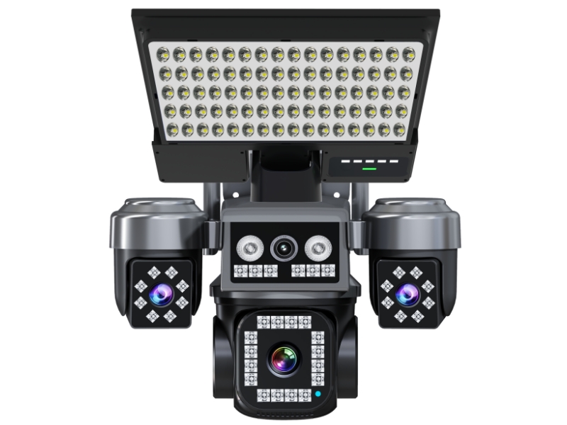SNOSECURE 24/7 Recording Solar Street Light Waterproof Security Camera 8MP HD Two Way Remote Audio 4G/WIFI CCTV Camera